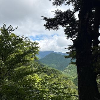 下山途中で晴れ間が見えきた。