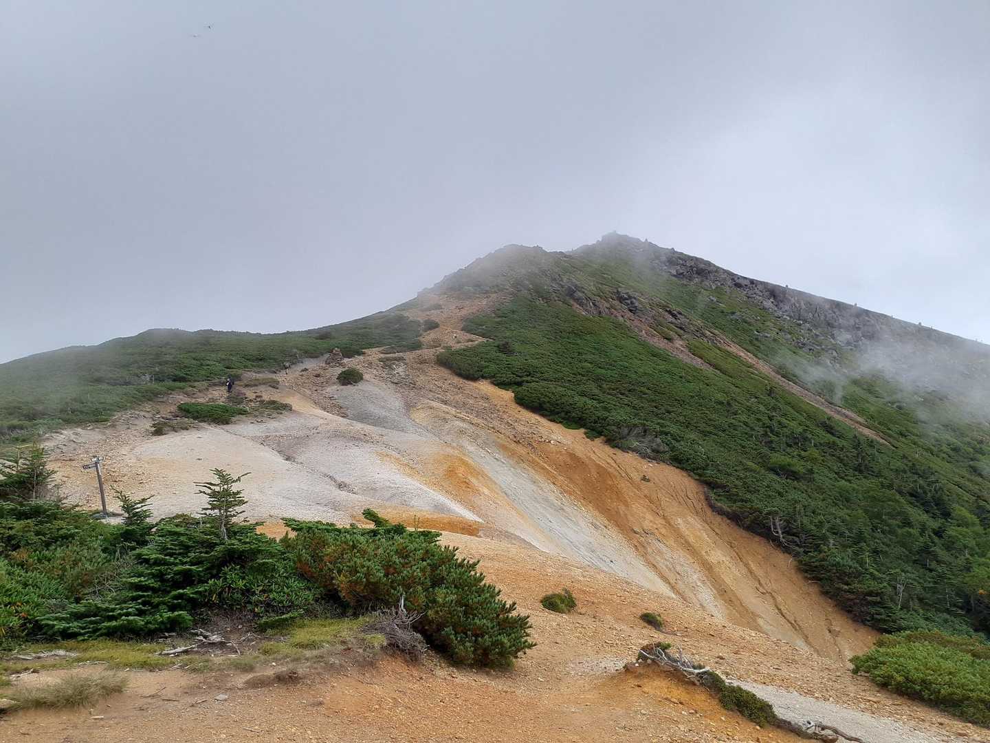 硫黄岳周回 | 南北八ヶ岳の境界線から、息を呑む迫力の火口壁を抱く広大な展望峰への写真