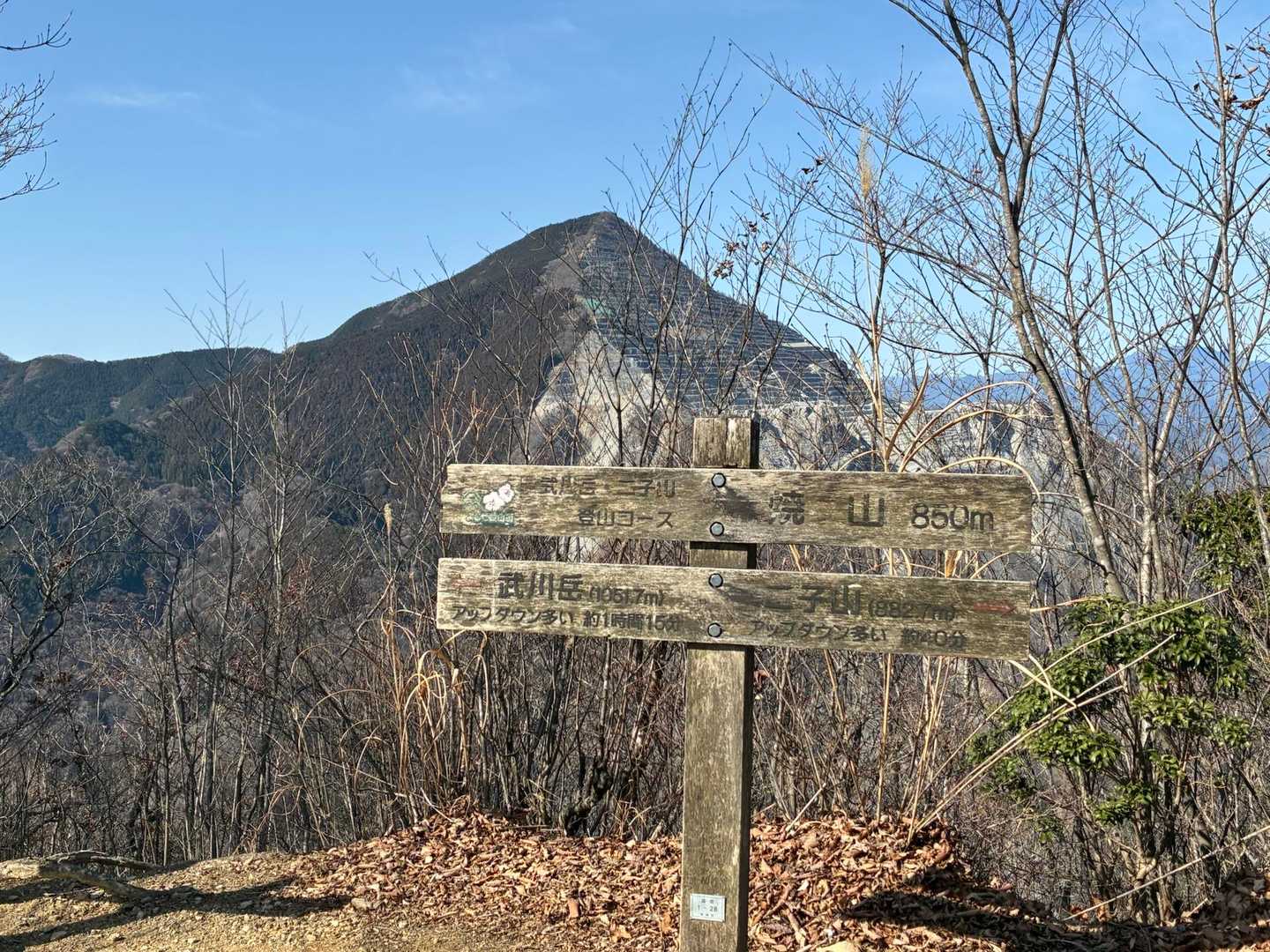 焼山からやっぱり秩父のシンボル武甲山😊ちょっと右側に両神山⛰️