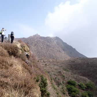 普賢岳山頂
山パーさん、家族連れで賑わっていました。👍👍
元気な小1、年中の僕達、家族も・後で同じ山口からと知る。😝