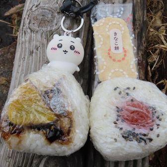 おにぎり🍙とちい！
民宿で握ってくれた🍙しみるなぁぁ
たくあんと昆布がたまらん😭