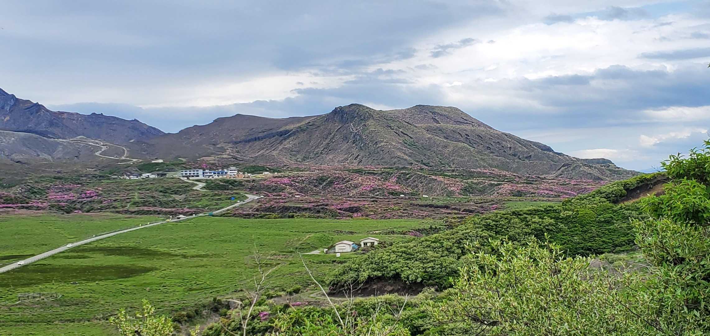 中岳の方もピンクに染まっています🌸