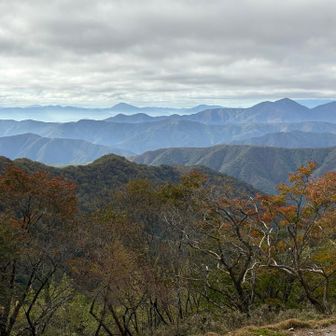 右端は小金沢連嶺。中央左奥は御正体山。残念ながら富士山は見えず