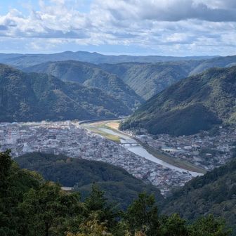 高梁市街地と高梁川🆒