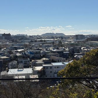 伊勢山から江ノ島が見えます