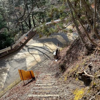 梅ヶ島温泉近くに着地！ ここから約3キロ道路を歩いて…