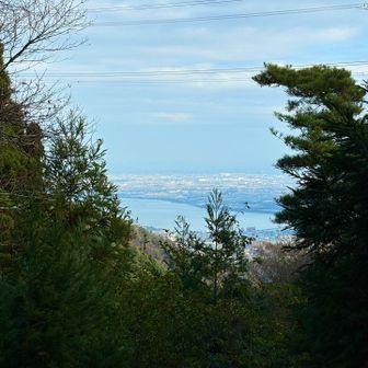 木々が邪魔してあまり見えないけど、琵琶湖👀

寒いので先を急ぎます。