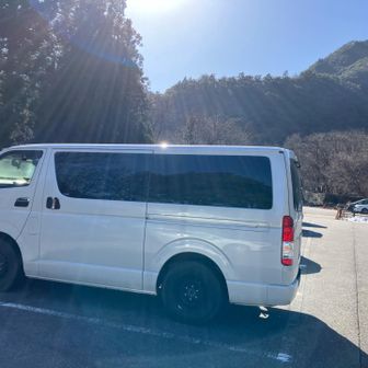 無事下山！！
この車で来る最後の登山となりました！
ありがとうハイエースボーイ！