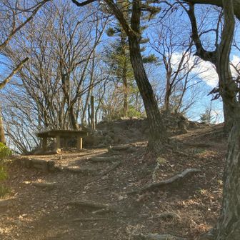 山頂広場の様子　タワー下にもベンチがいくつも設置されています