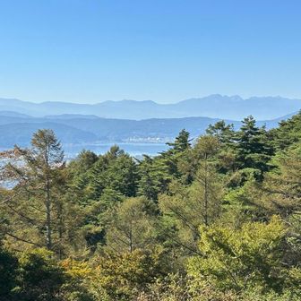 乗鞍〜常念岳　手前は諏訪湖