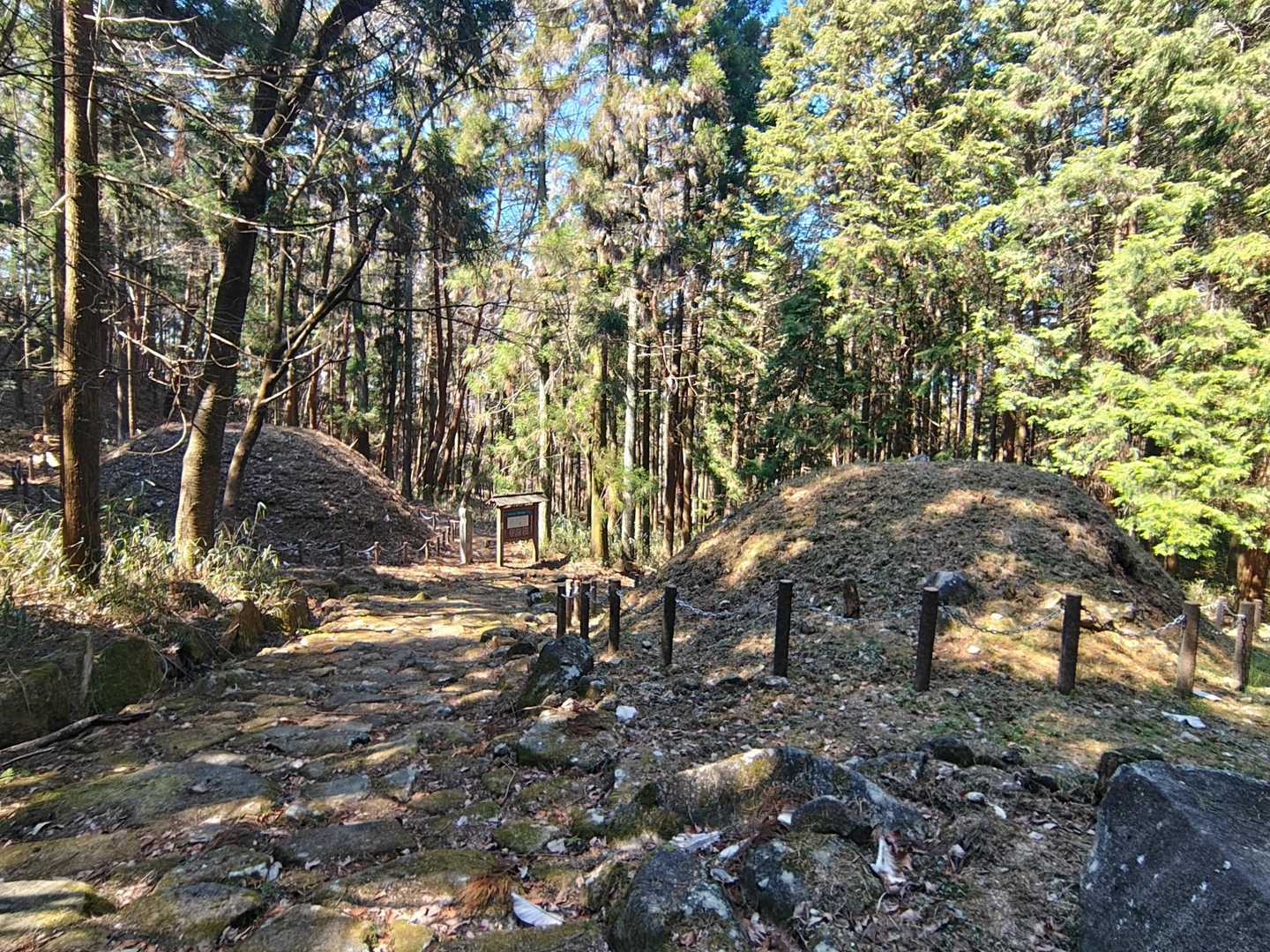 古墳かな？いや違う

八瀬沢一里塚
江戸へ九十一里、京都へ四十三里

気の遠くなるような道標です
