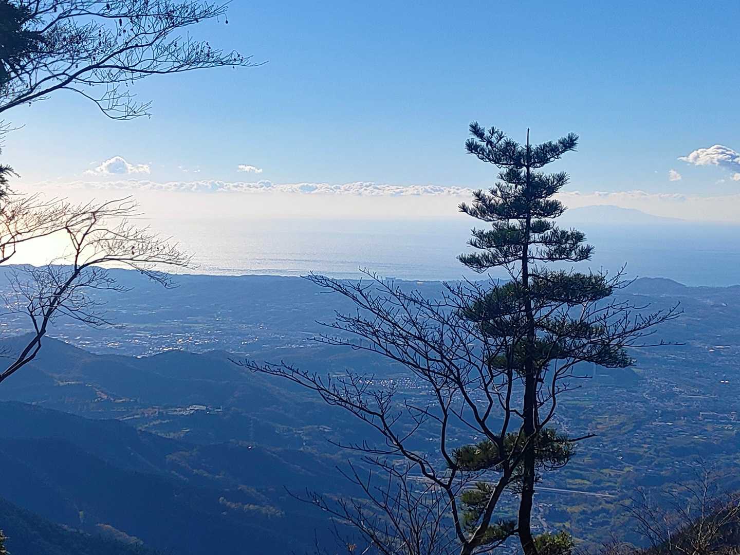 少し登ると伊豆大島も