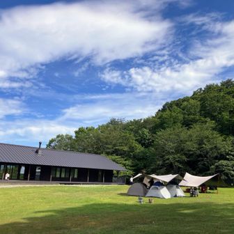 右側の森の中から突如排出されたと思ったらヒュッテが現れました🚶‍♀️‍➡️ただいま〜