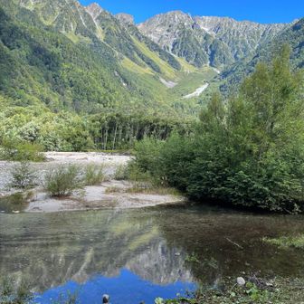 逆さ穂高！
この辺りになると観光客が沢山