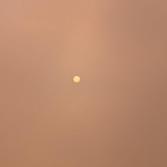 雲の中の太陽がお月様みたい😁
