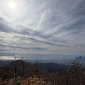 左に伊豆半島、目の前には駿河湾が広がる。
頂上からの眺望がすばらしくうっとりしてしまう