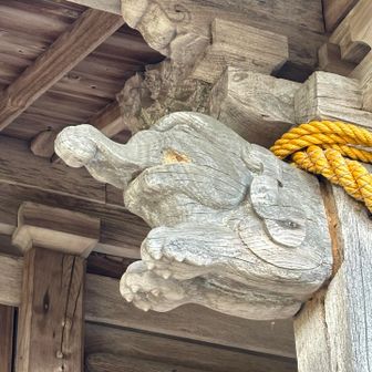 神社まで戻ってお礼参り　象がいる？