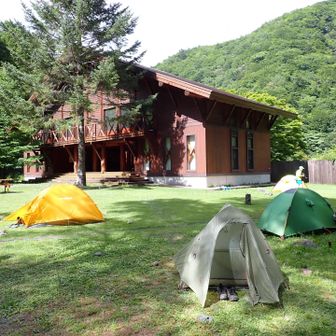 テント設営完了
椹島は入浴できて、ネットも繋がって、山のオアシスです