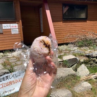 ここで、コリコリキクちゃんのオニギリを食べました。