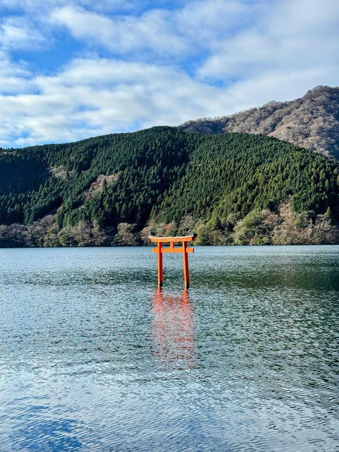 芦ノ湖に浮かぶ九頭龍神社本宮の⛩️