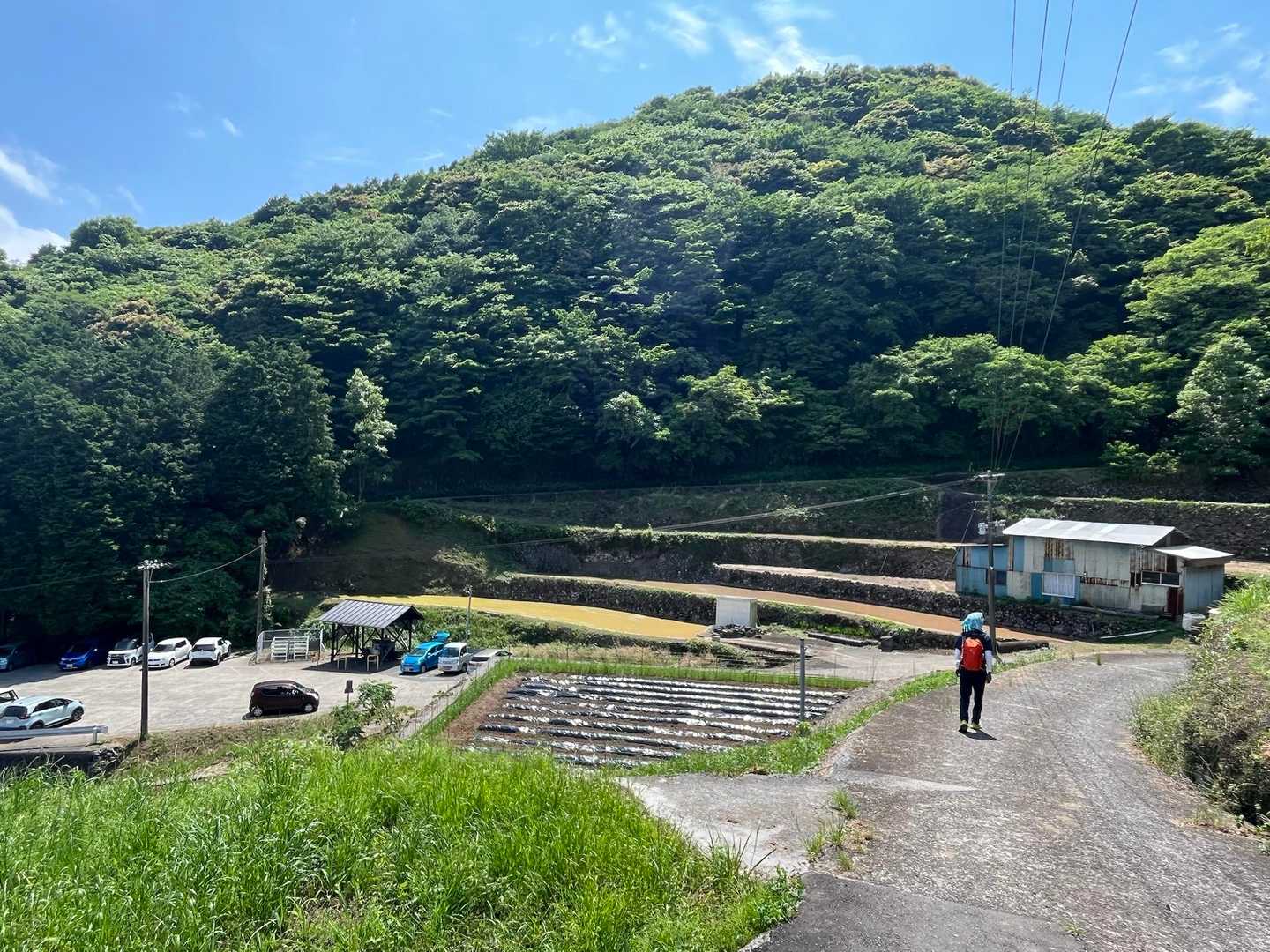 湧水まではアスファルト道が続く😅