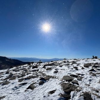 風で雪が顔に当たり、痛いくらい