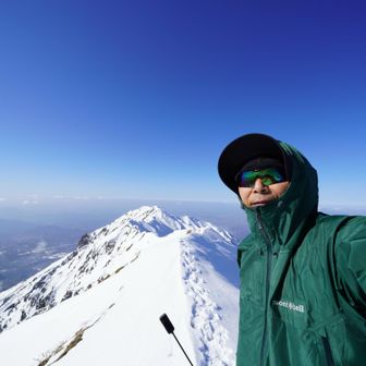 剣が峰で自撮り