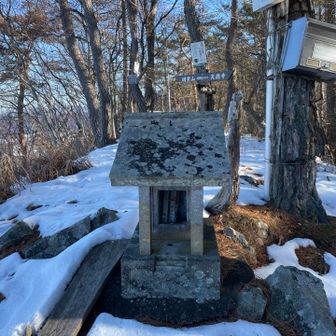 必死で超えて、祠があるピークへ出ました。