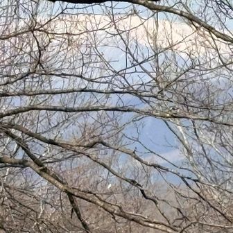 屏風岳の下の吹き流しがトンガリ山山頂