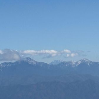 富士山が顔をのぞかしてる