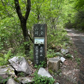 林道をしばらく歩いたあと、登山口
