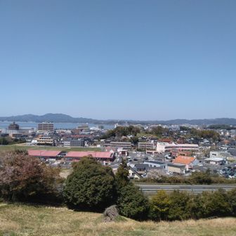 松江市街と宍道湖