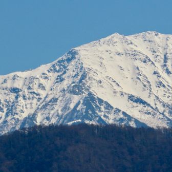 北岳をアップ。肩の小屋が分かります。もう一度行きたいな。