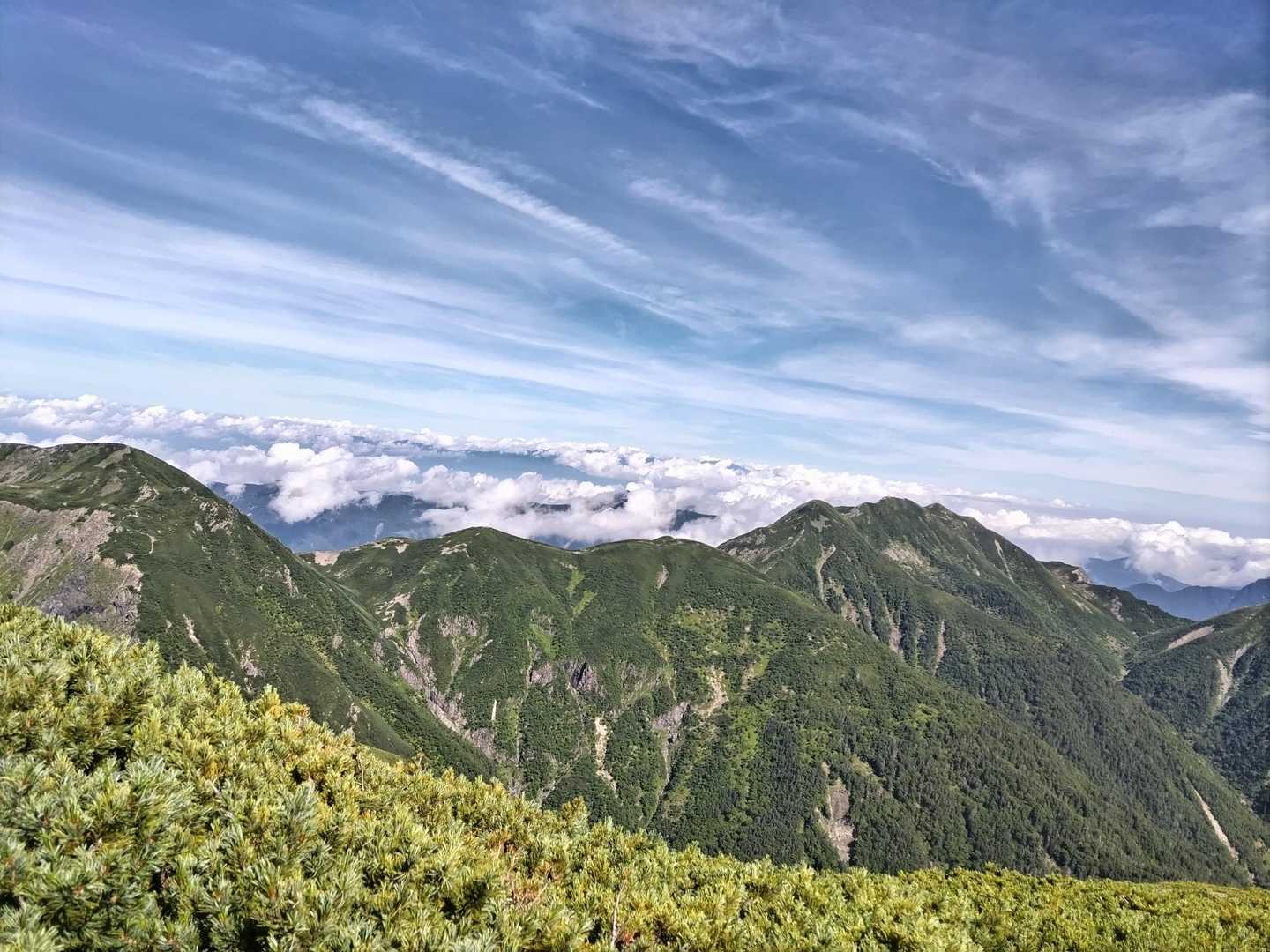聖岳登山口-小聖岳-聖岳-兎岳-小兎岳-中盛丸山-百間平- 縦走コースの写真
