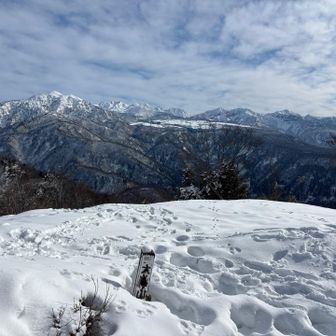 山頂到着！
積雪は40センチほどかな？