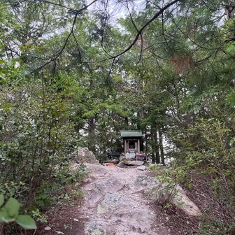 もやのような分厚い雲の中にいるらしく、御来光は無理かなとあきらめて竜王山山頂へ