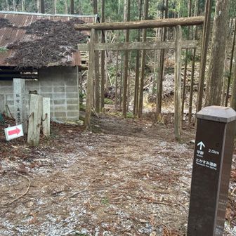 途中に⛩️と🛖あり