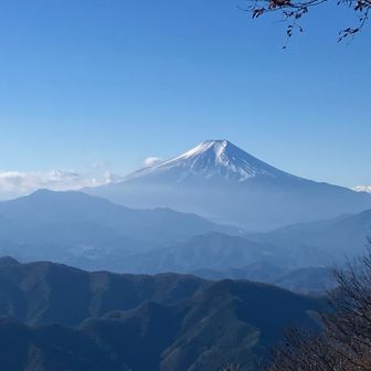 大沢山からの富士山、ここからが一番近く見えます。東京都の中で一番の眺めかも。