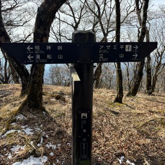 三国山に到着。ここでも眺望は今ひとつ