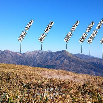 表示されていないが剣山の右側に次郎笈も…