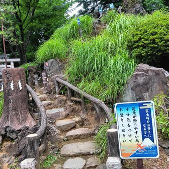 明治神宮から少し歩いて千駄ヶ谷にある冨士浅間神社に到着！都心の千駄ヶ谷富士山頂までいざ登山開始👍️