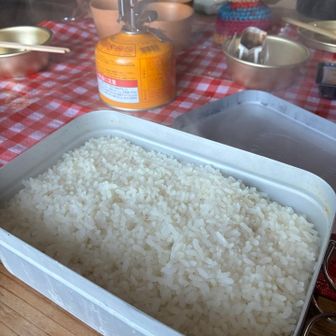 ご飯炊きは私の役目
急いで炊いたけど良く炊けた