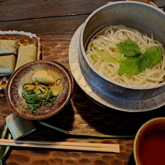 釜あげ太そうめんと柿の葉寿司３つのセット⤴