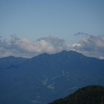 皇海山の左奥
なんか立派な山だ✨
あと調べ：武尊山▲2158mと剣ヶ峰▲2083m
今年の4/5に雪山で登頂済