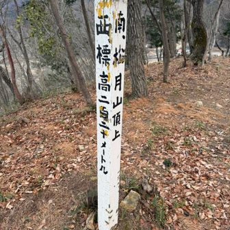 落ち葉に苦戦しつつも松月山到着