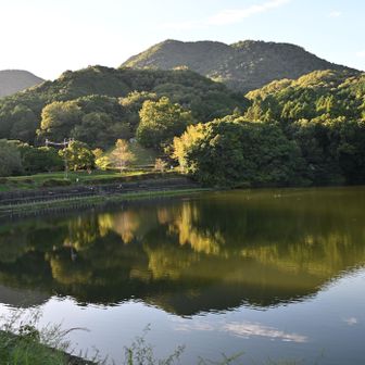 大池と二上山、下山時