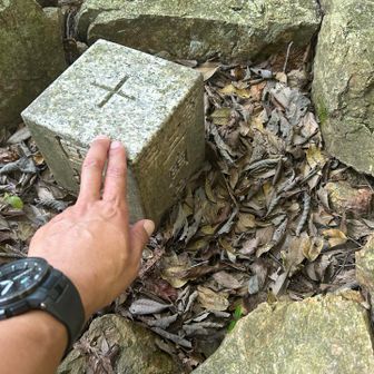 十方山にある三等三角点・「天王」(てんのう)
シブい‼︎

この後の十方山から天王山までの間は、なかなかの急降下でちょっと危険でした⚠️