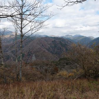 こっちは北側の山々。たぶん菰釣山とかのあたりだろう。