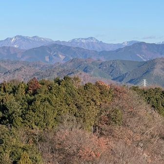 大岩山を過ぎて、栃木百名山の行道山に着いた。
この山は栃木百名山の名に恥じない好展望の山。
皇海山が見えている。