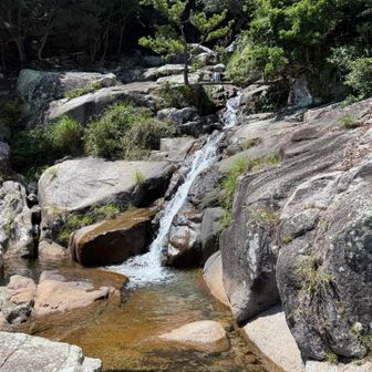 沢からの水も流れ込んでくるので水浴びして汗を流す